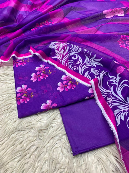 3Pc Lawn Digital Printed Unstitched Suit 15