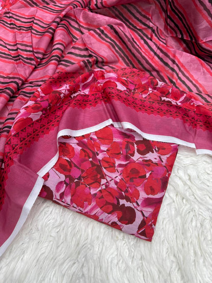 3Pc Lawn Unstitched Suit - #37