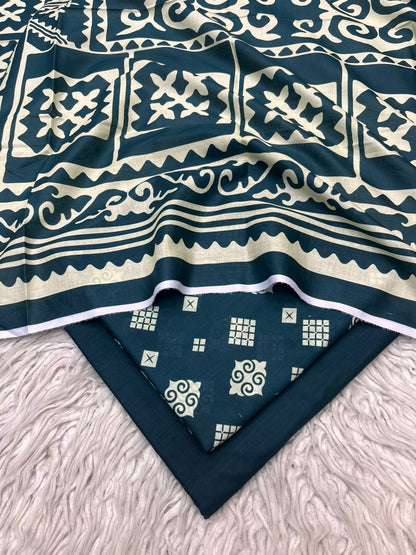 3Pc Lawn Digital Printed Unstitched Suit Vol-0221