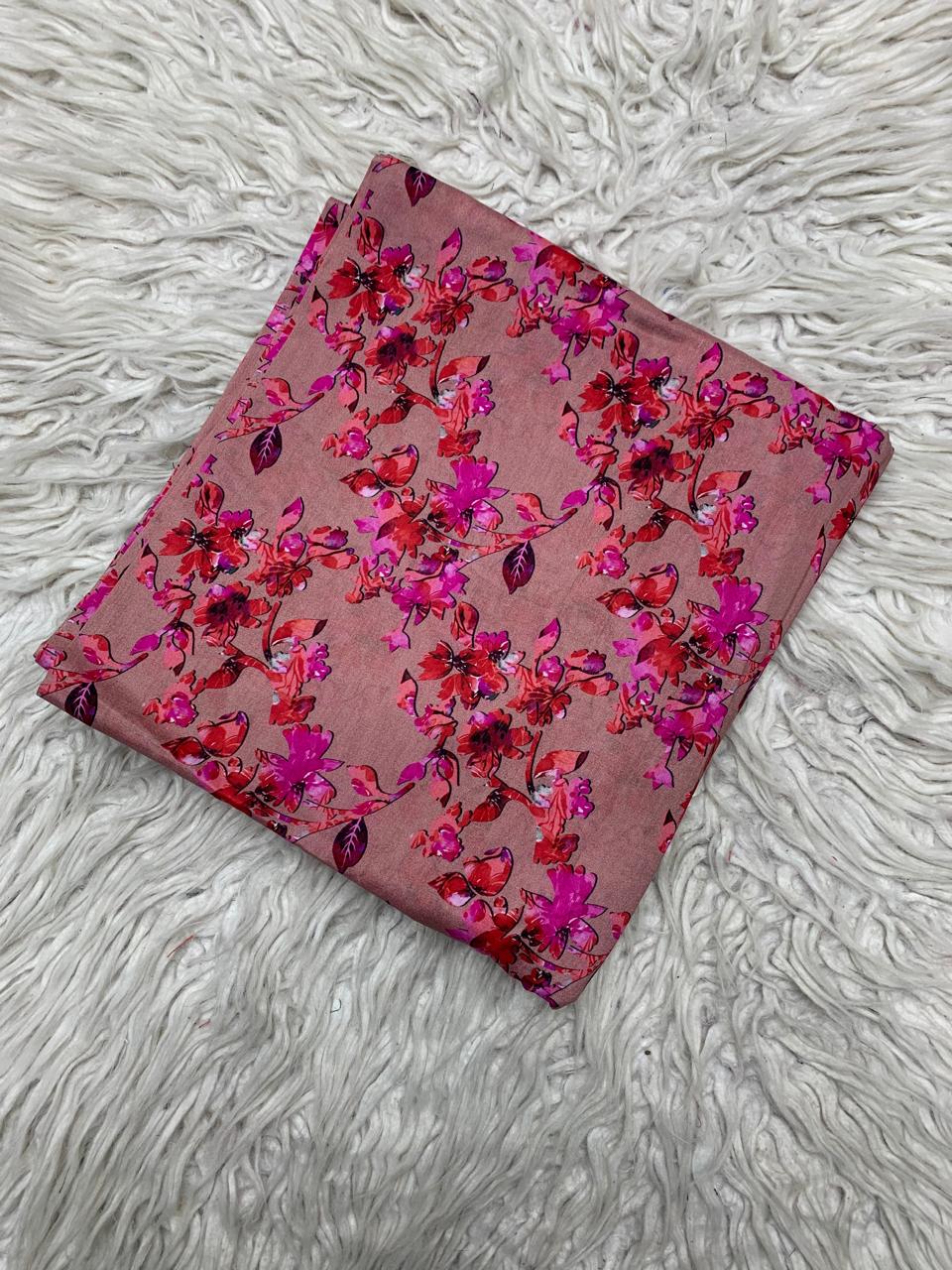 2Pc Supima Cross Slub Lawn Unstitched Suit  Vol-05