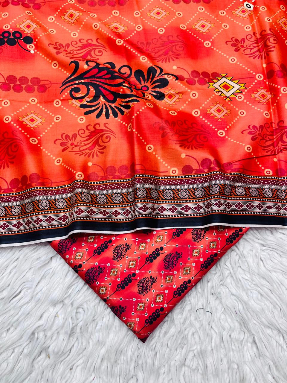 3Pc Crystal Linen Allover Suit Vol-0121