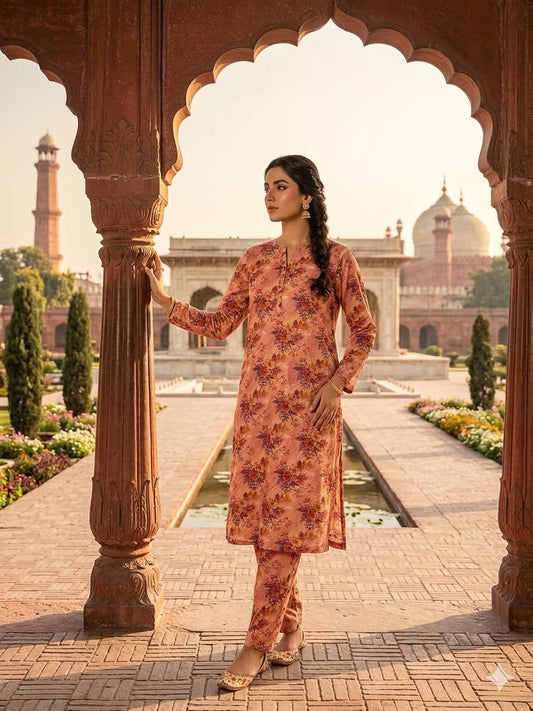 2Pc Bana Dora Print Lawn Suit 495