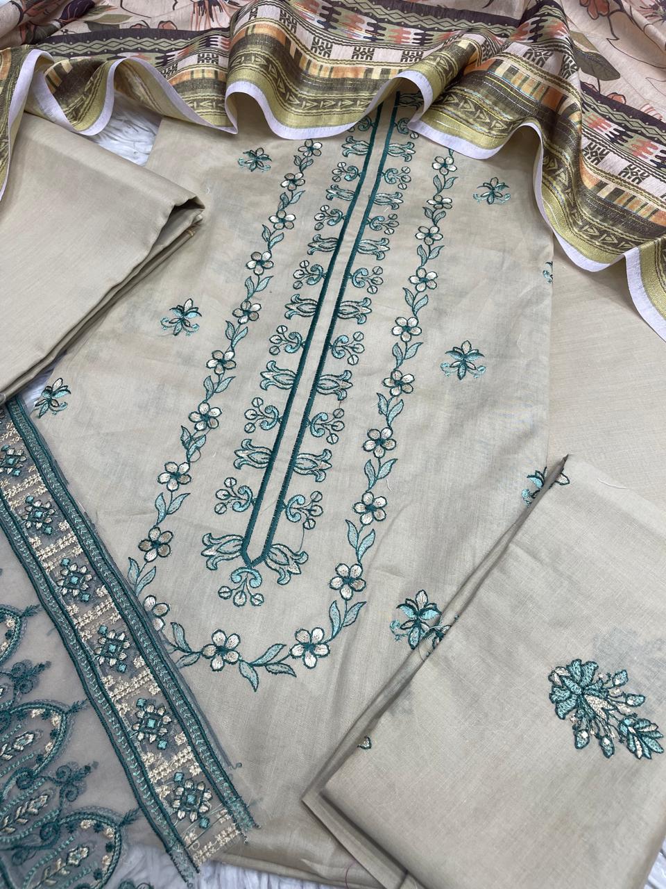 3Piece Embroidered Ricamo Dress