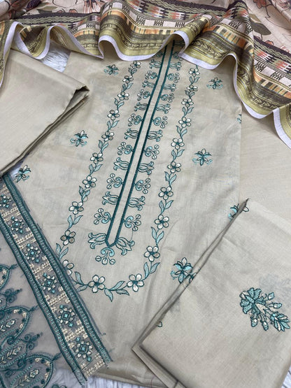 3Piece Embroidered Ricamo Dress