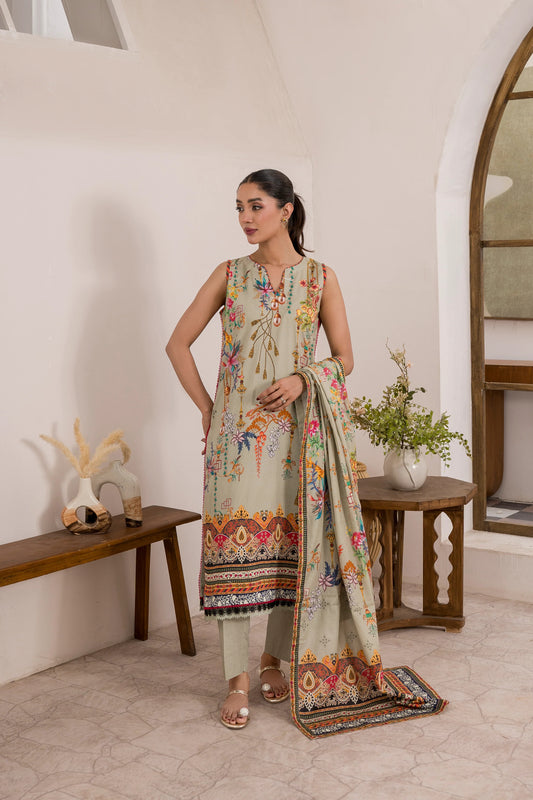 Firdous 2Pc Printed Lawn Unstitched Suit 1054