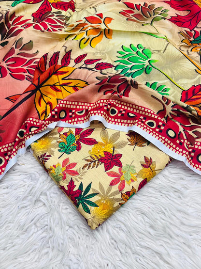 3Pc Slub Khaddar Unstitched Suit - 405