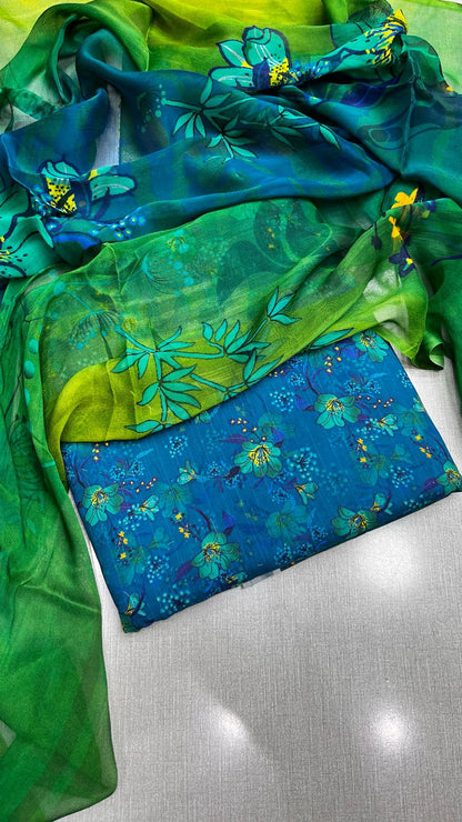 3Pc Luxury Chiffon with Tana Dora - Veloura Vol-307