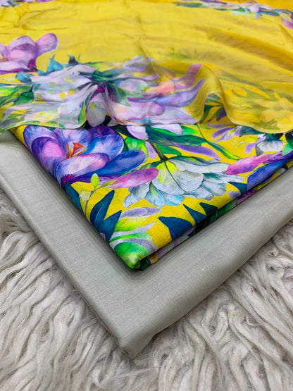 90x88 3Pc Premium Lawn Suit Vol-0020