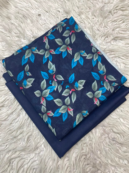 2Pc Printed Silvery Lawn Unstitched Suit 0180