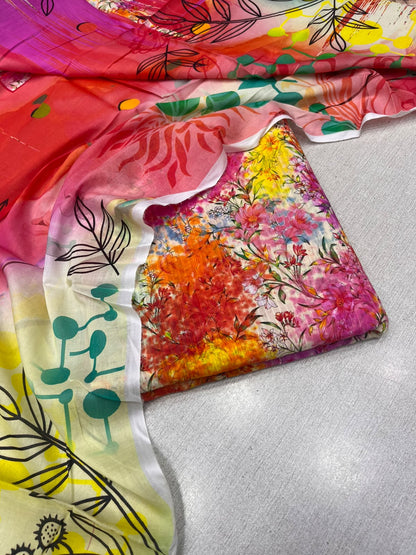 3Pc Bana Doria Lawn Unstitched Suit 769