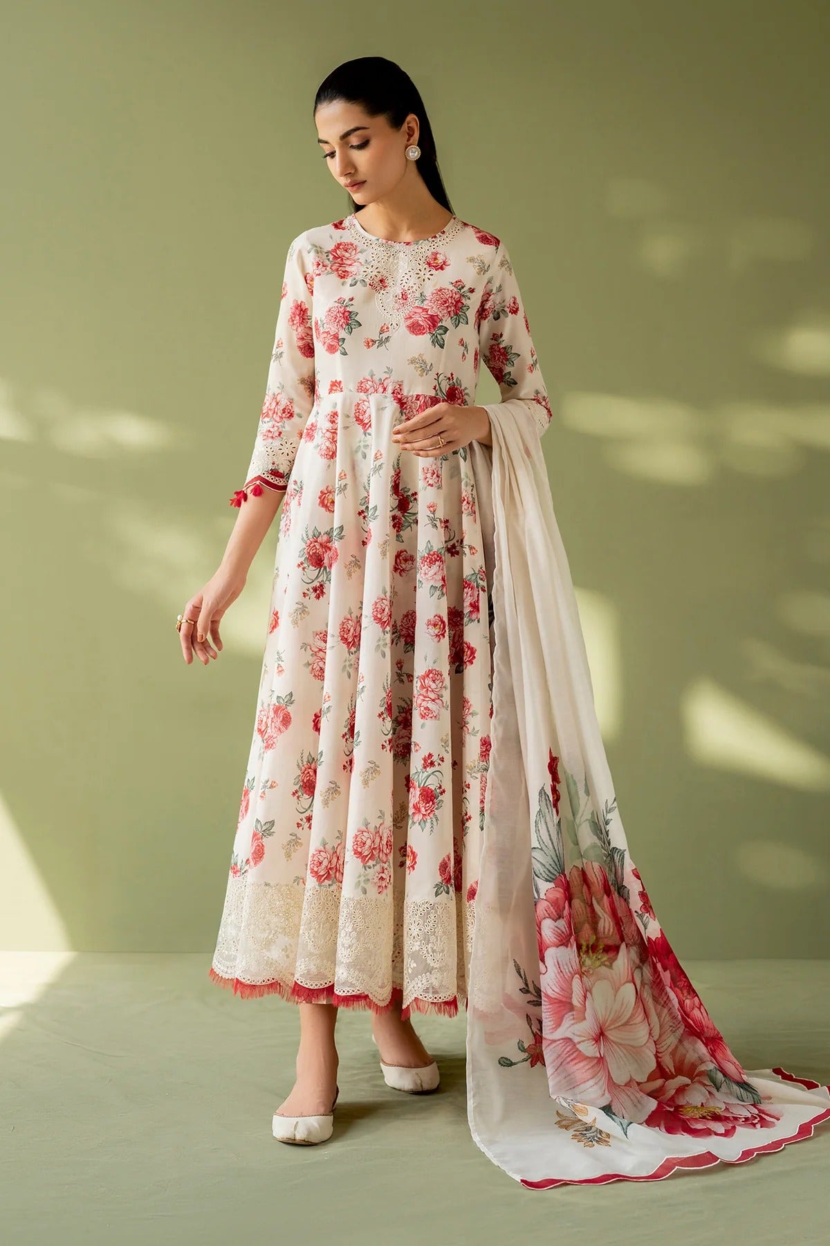 3Pc Supima Lawn Unstitched Suit 0693