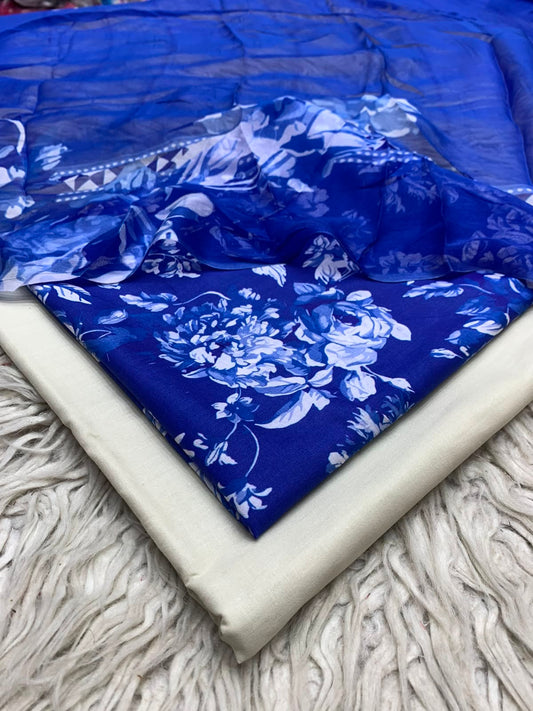 90x88 3Pc Premium Lawn Suit Vol-0020