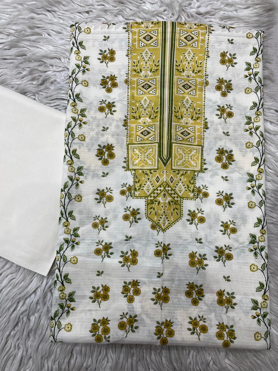 2pc Bin Noor Fab Lawn Bana Dora Kameez & Dyed Trouser Suit Vol-45