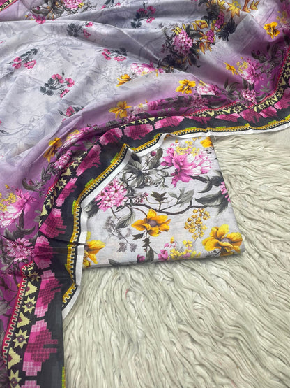 3Pc Same Digital Printed Lawn Suit 15