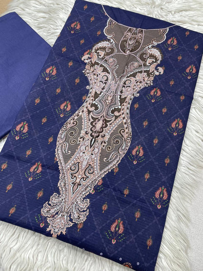 2pc Bin Noor Fab Lawn Bana Dora Kameez & Dyed Trouser Suit Vol-45