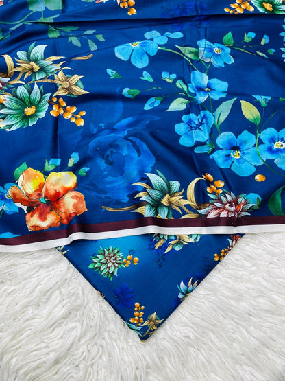 3Pc Linen Allover Unstitched Suit Vol-408