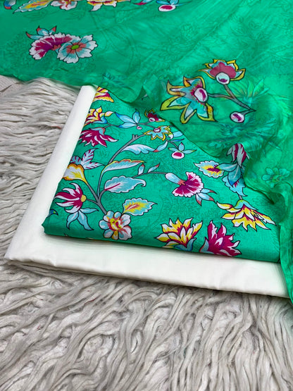 90x88 3Pc Premium Lawn Suit Vol-0020