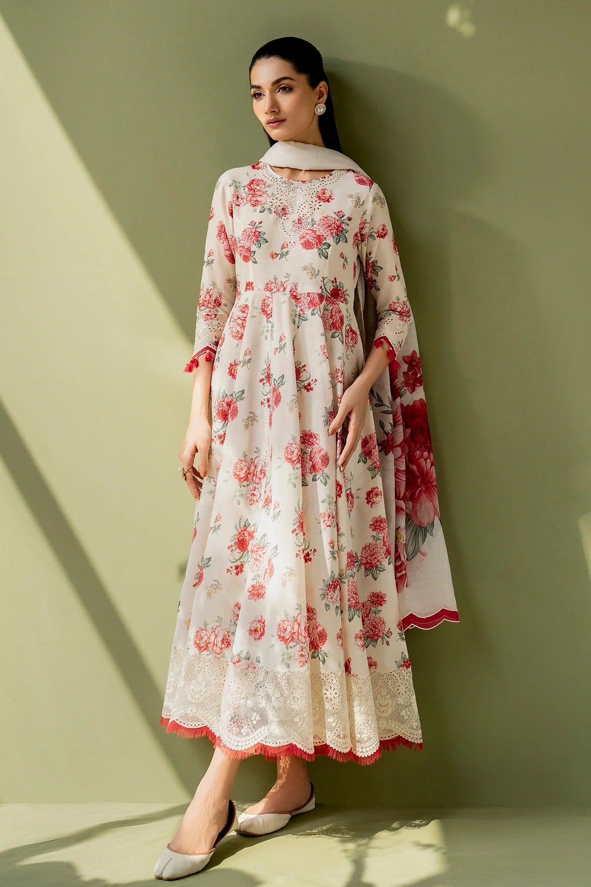 3Pc Supima Lawn Unstitched Suit 0693