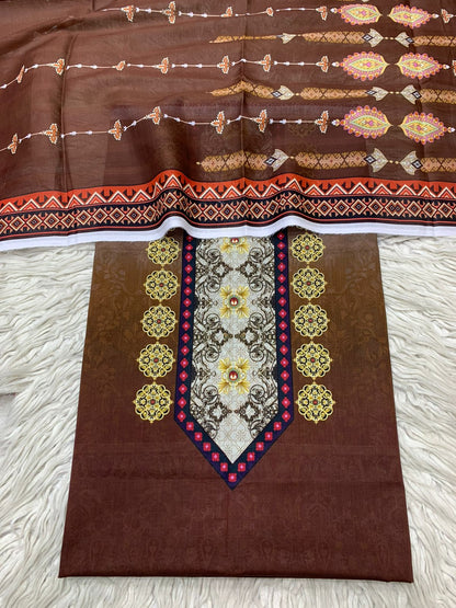 2Pc Bin Noor Fab Lawn Kameez & Dupatta Vol-64