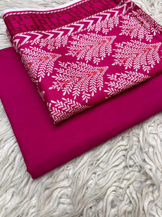 2Pc Lawn Kameez & Dyed Trouser Suit Vol-02