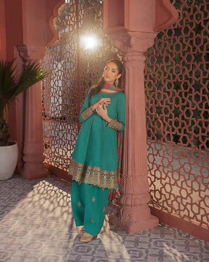 3Piece Embroidered Ricamo Dress