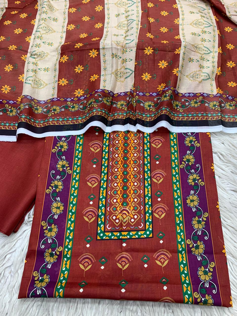 3Pc Sapphire Lawn Digital Printed Unstitched Suit 0200