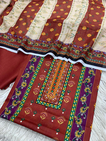3Pc Sapphire Lawn Digital Printed Unstitched Suit 0200