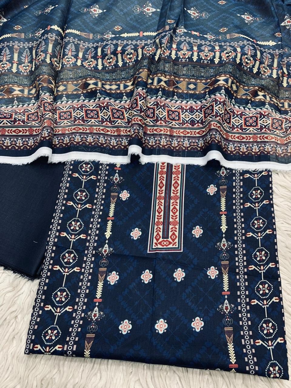 3Pc Sapphire Lawn Digital Printed Unstitched Suit 0200