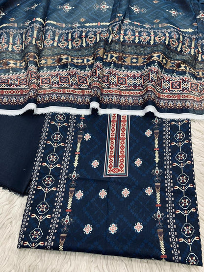 3Pc Sapphire Lawn Digital Printed Unstitched Suit 0200