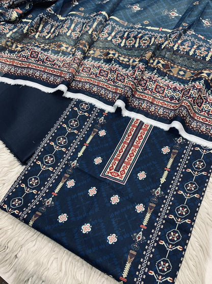 3Pc Sapphire Lawn Digital Printed Unstitched Suit 0200