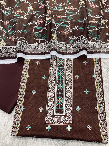 3Pc Sapphire Lawn Digital Printed Unstitched Suit 0200
