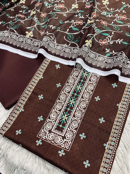 3Pc Sapphire Lawn Digital Printed Unstitched Suit 0200