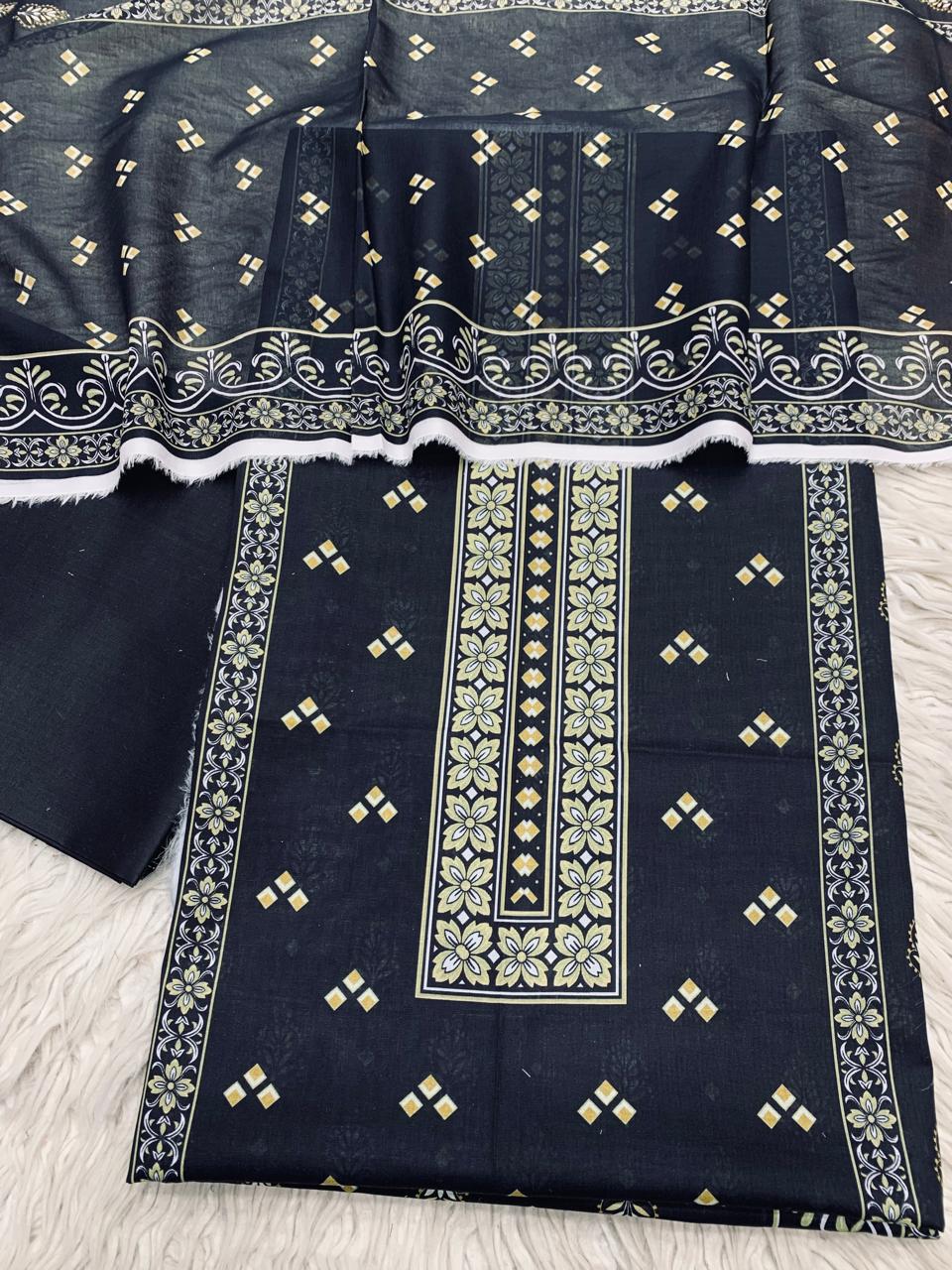 3Pc Sapphire Lawn Digital Printed Unstitched Suit 0200