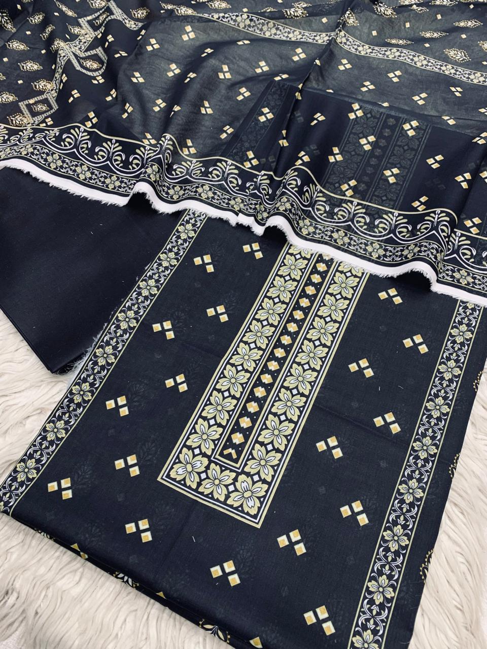 3Pc Sapphire Lawn Digital Printed Unstitched Suit 0200
