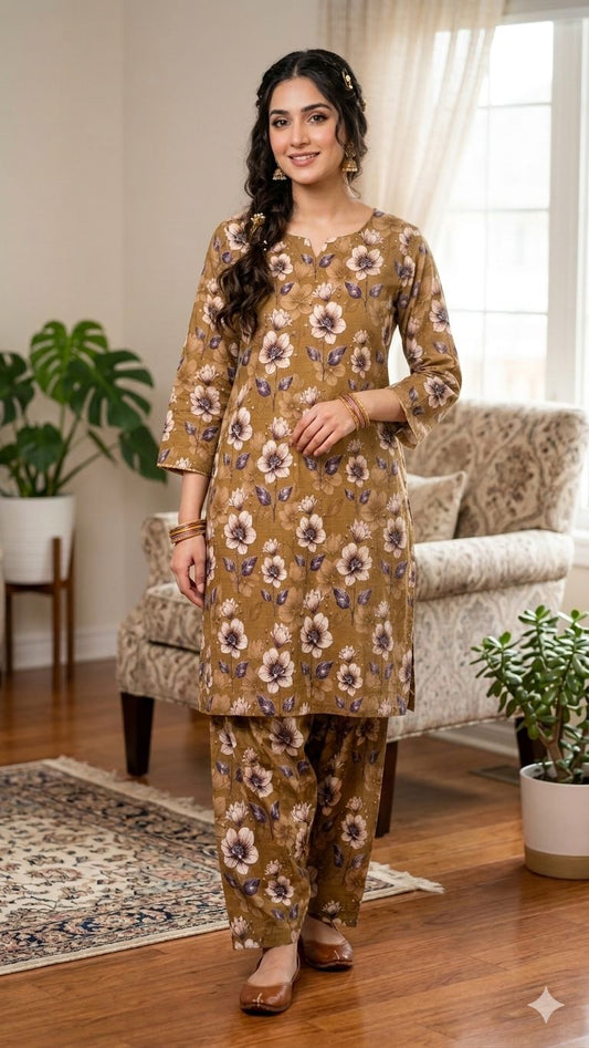 2Pc Lawn Bana Dora Digital Printed Suit Vol-18
