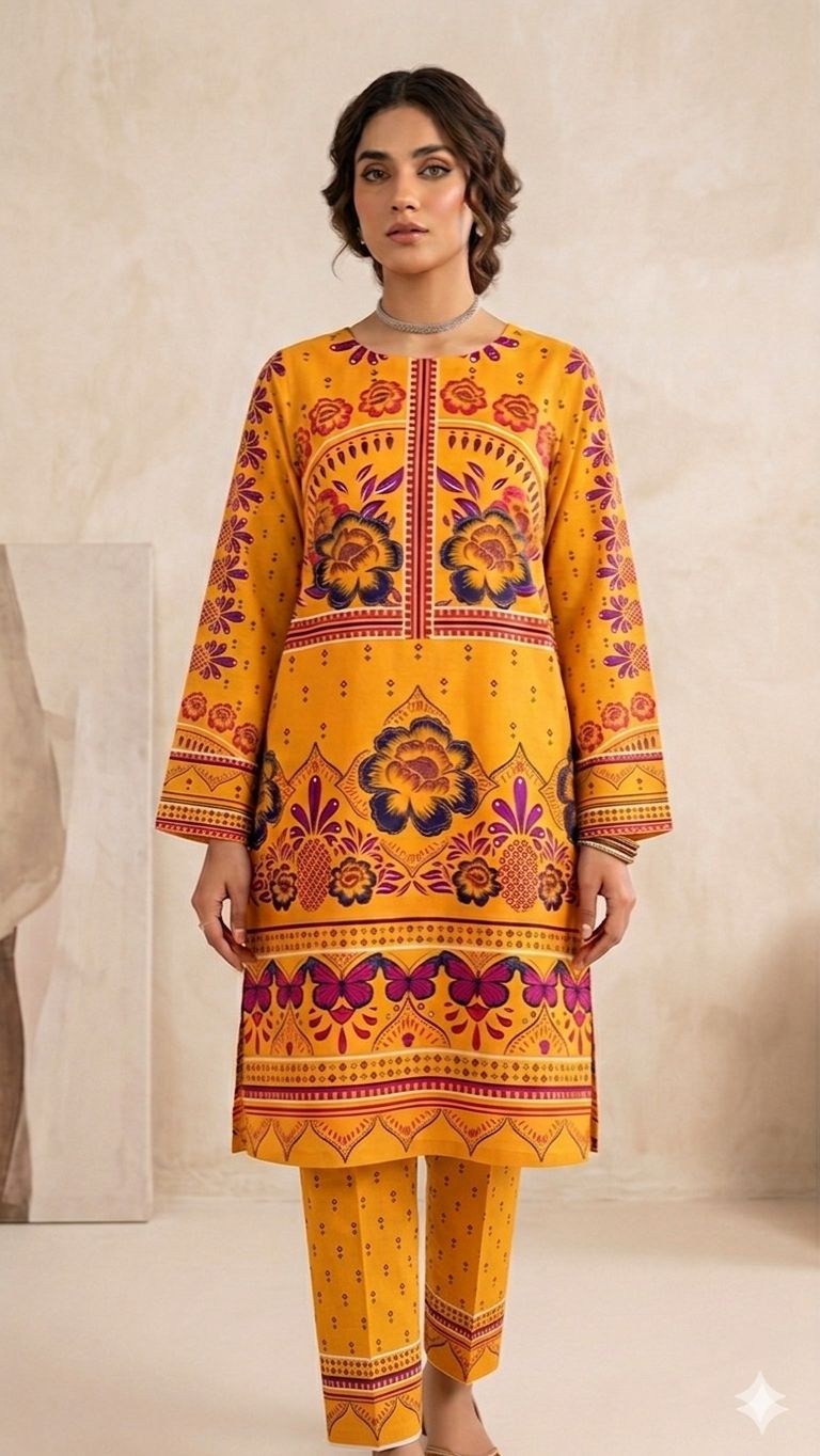Lawn Co-Ord Set Vol-682