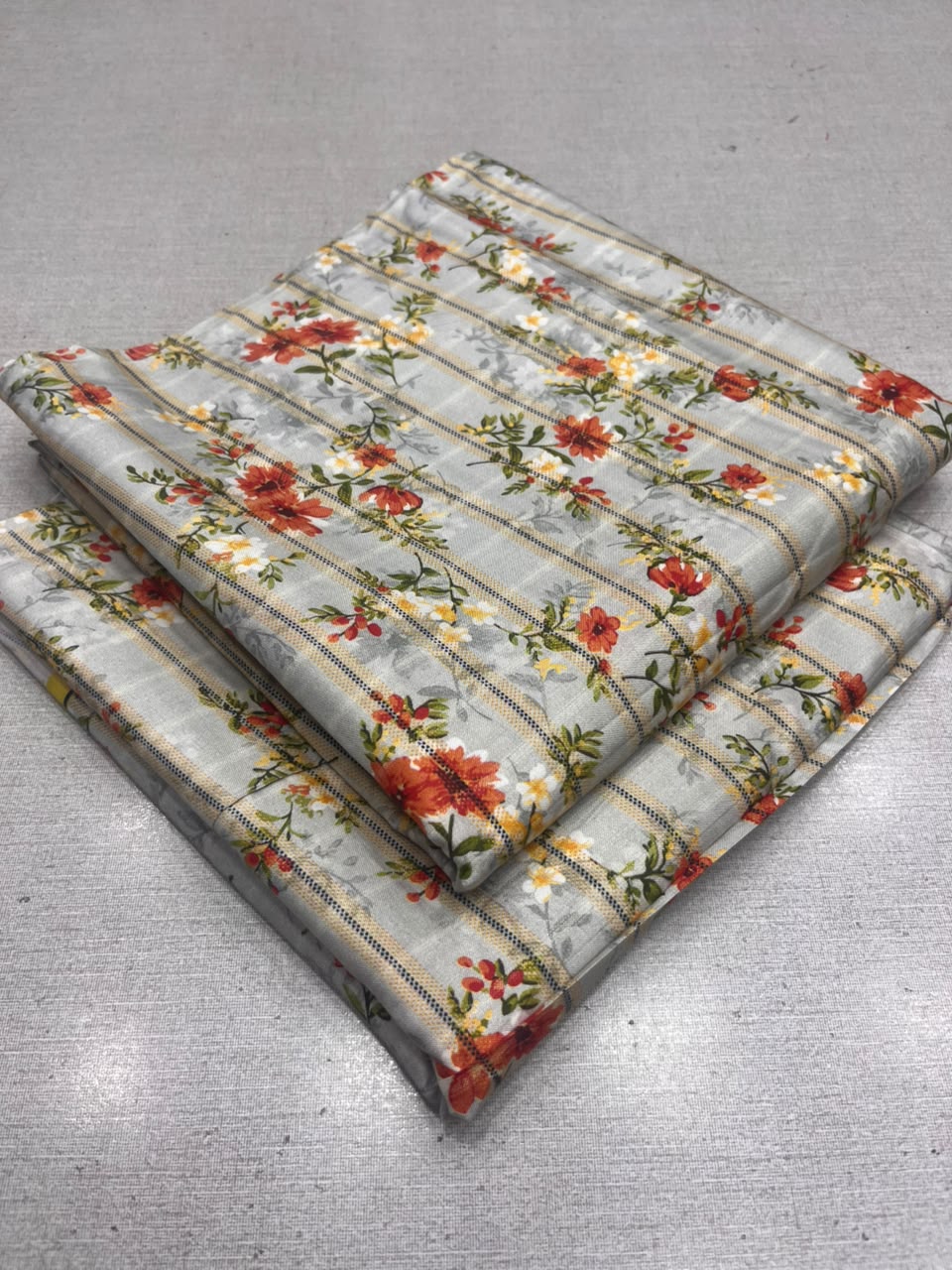 2Pc Zari Linen Same Printed Unstitched Suit 296