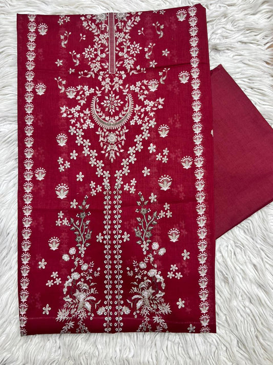 2Pc Bin Noor Fab Printed Lawn Dyed Trouser  Vol-41