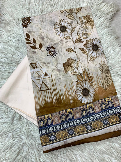 2Pc Printed Lawn Unstitched Suit 550