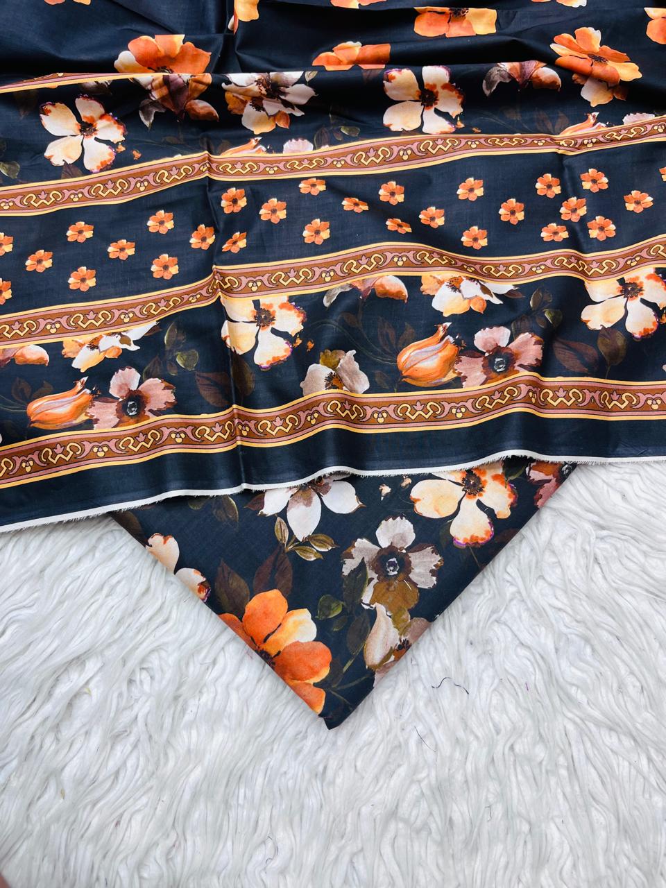 3Pc Crystal Linen Allover Suit Vol-0121