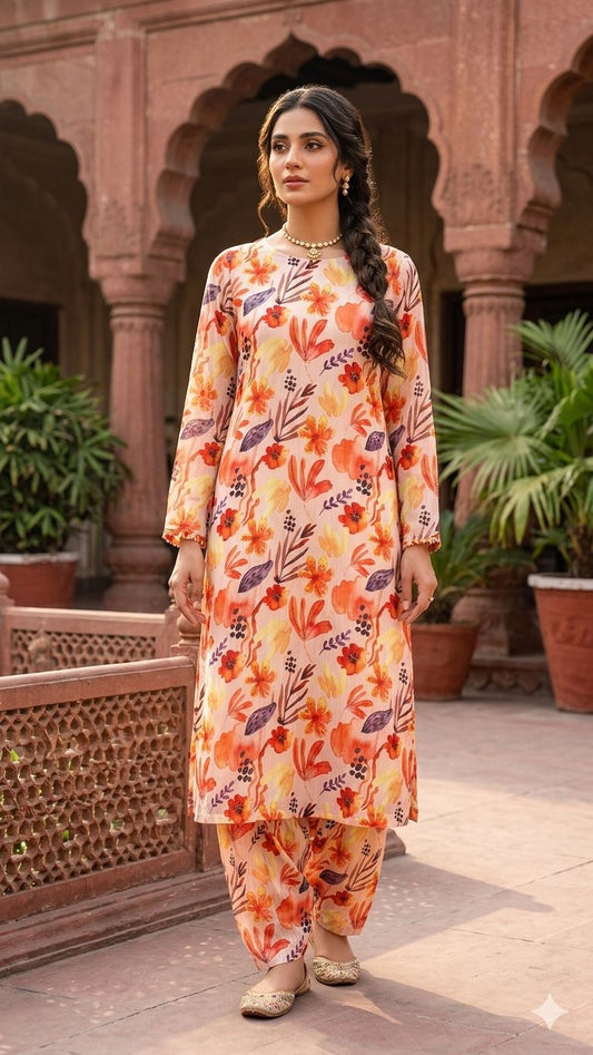 2Pc Lawn Bana Dora Digital Printed Suit Vol-18