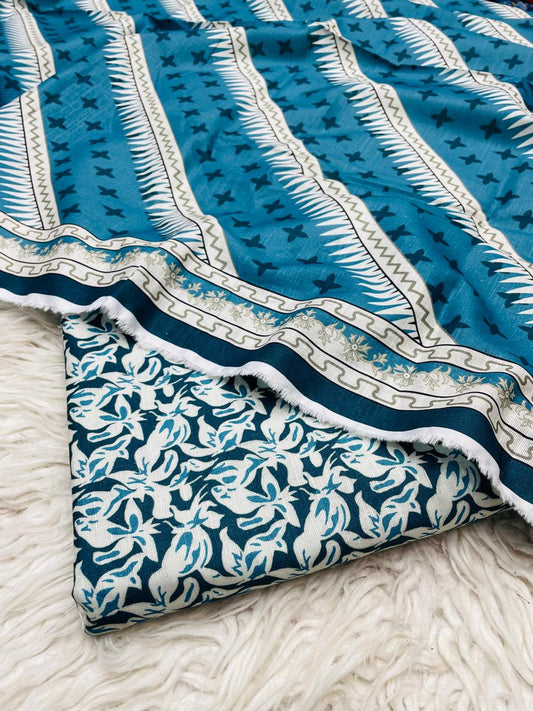 3 PC Slub Khaddar Allover Unstitched Suit Vol-0097