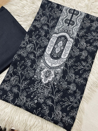 2Pc Bin Noor Fab Lawn Kameez & Dyed Trouser Suit Vol-63