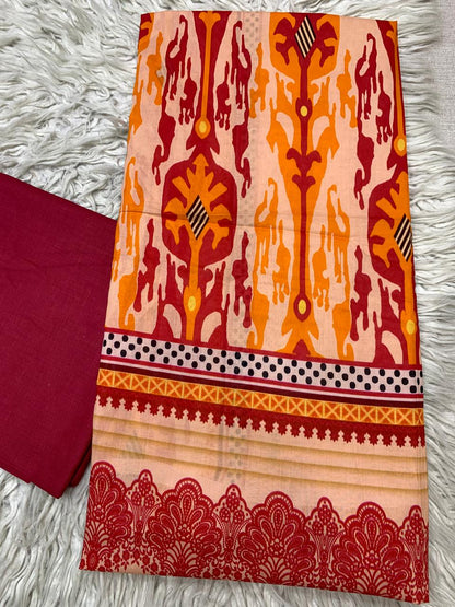 2Pc Printed Lawn Unstitched Suit 1028