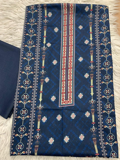 2Pc Sapphire Lawn Shirt & Dyed Trouser Unstitched Suit Vol-0200