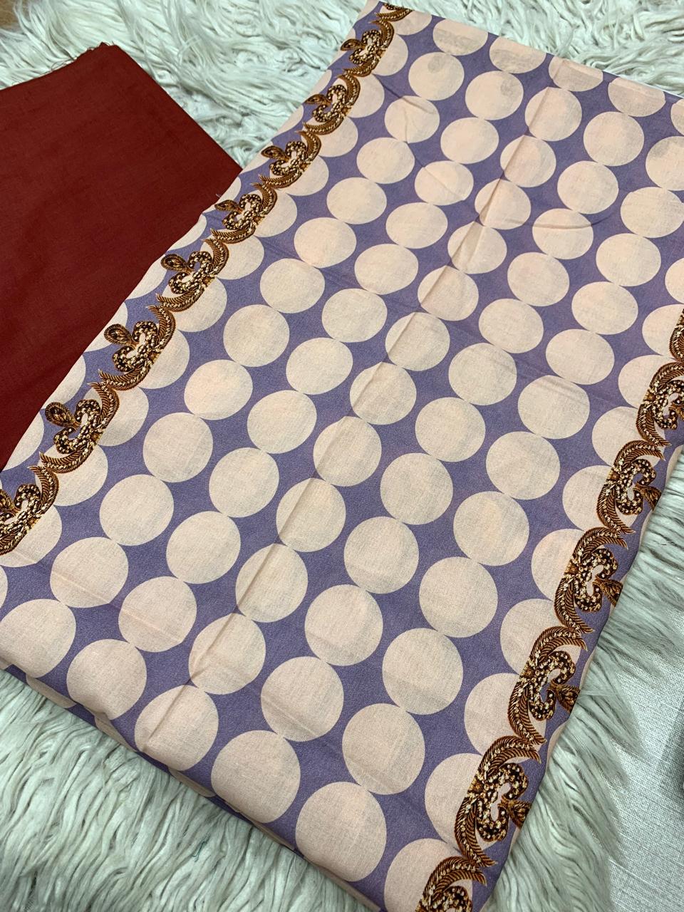 2Pc Printed Lawn Unstitched Suit 1028