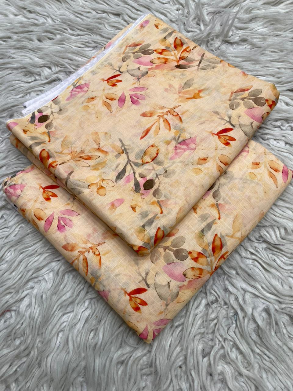 2Pc Supima Cross Slub Lawn Suit  Vol-25