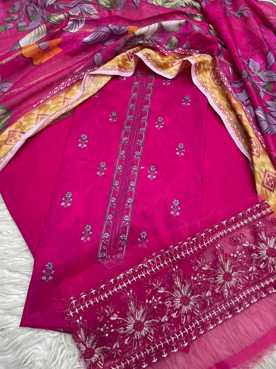 3Piece Embroidered Ricamo Dress