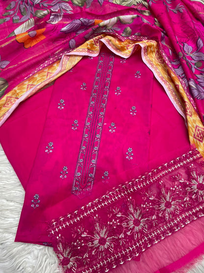 3Piece Embroidered Ricamo Dress