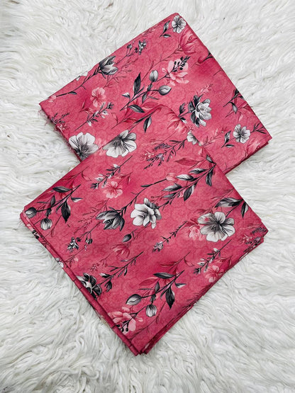 2PC Linen Allover Unstitched Suit Vol-0099